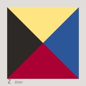Letter Z Nautical Flag for Fill A Yard - 5" flag on 6" square