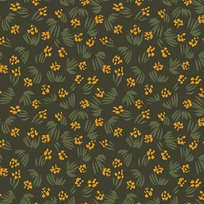 Grass wonderland  - mustard yellow, olive green and forest green // Small scale