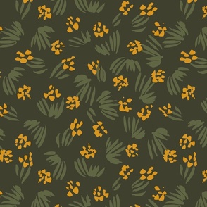 Grass wonderland  - mustard yellow, olive green and forest green // Medium scale