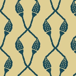 Crosshatch of Acorns [beige] large