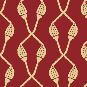 Crosshatch of Acorns [red] large