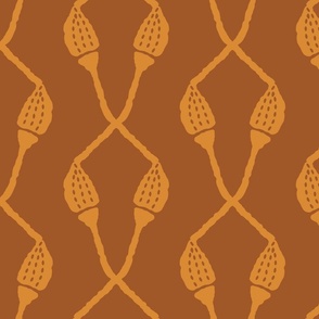 Crosshatch of Acorns [brown] large