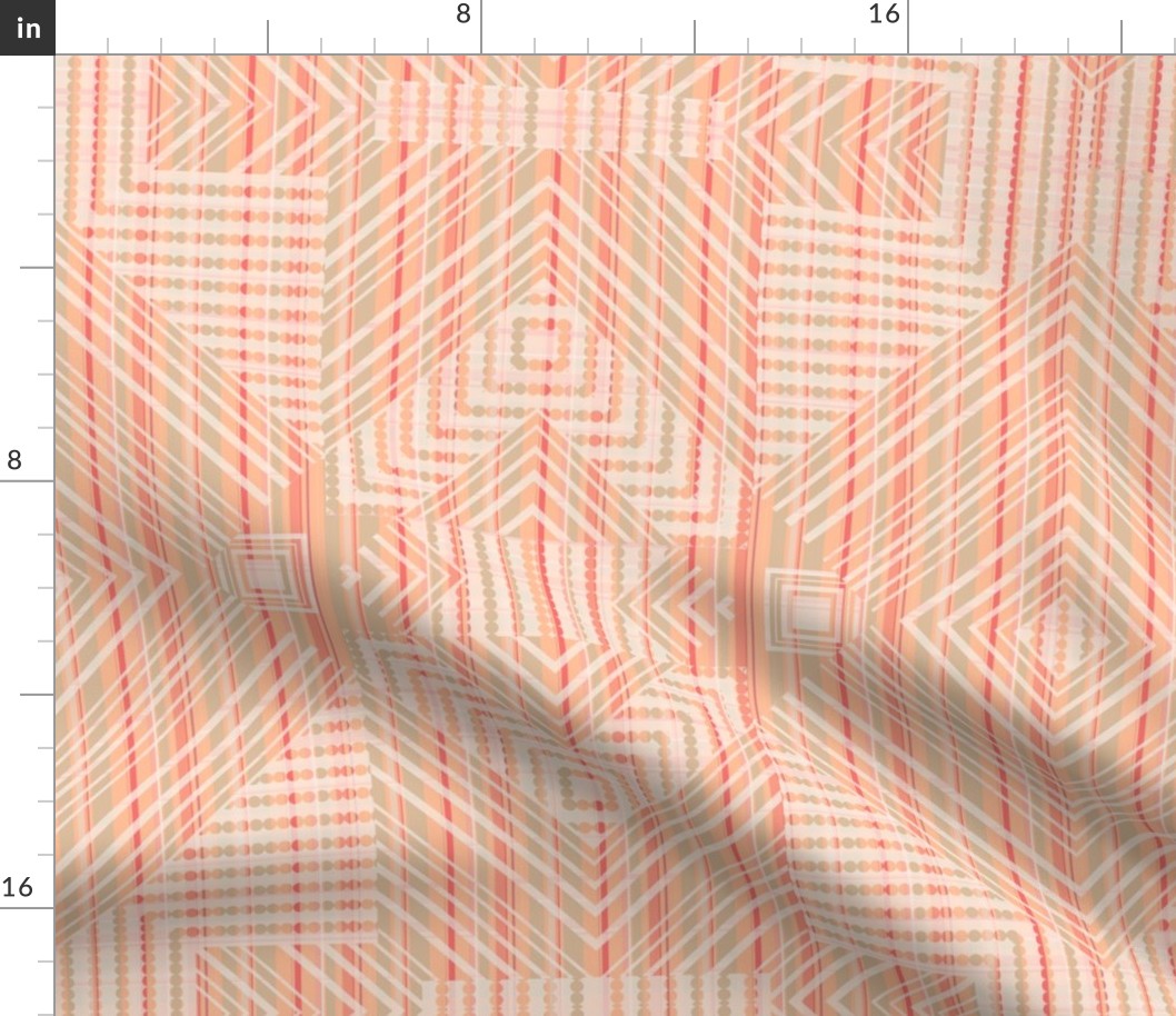 Peach Fudge Stripes And Plaid Geometric Optical Illusion