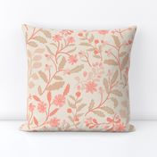 Llight peach Botanicals & Untamed Florals on Beige