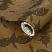 Dragons Wood Texture Block Print
