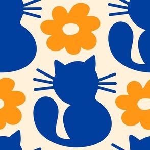 3045 A Extra large - cute retro cats