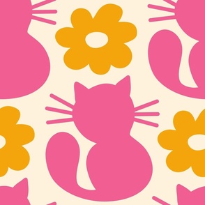 3045 B Extra large - cute retro cats