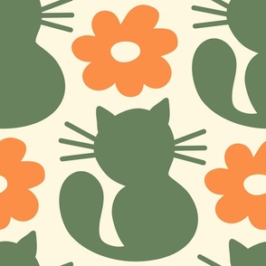 3045 C Extra large - cute retro cats