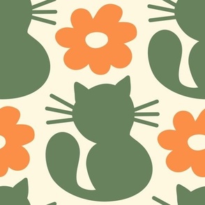 3045 C Large - cute retro cats