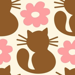 3045 D Large - cute retro cats