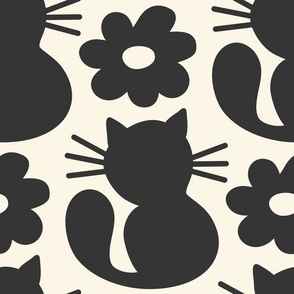 3045 E Large - cute retro cats