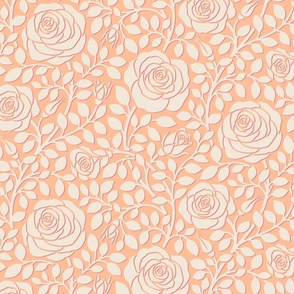 Cut-out paper roses, Peach Fuzz