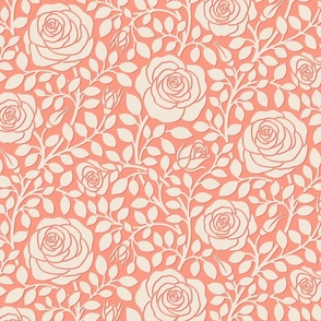 Cut-out paper roses, Peach Pink
