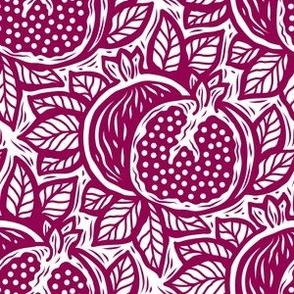 3046 A Small - block print inspired pomegranate, wine red
