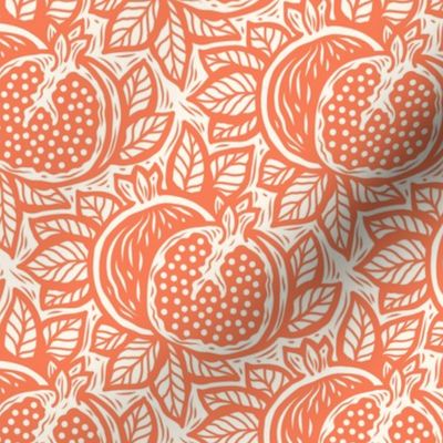 3046 B Small - block print inspired pomegranate, peach fuzz