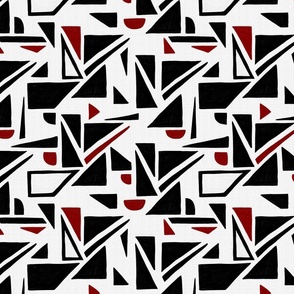 Geometric Fun Black Red White - Large Scale