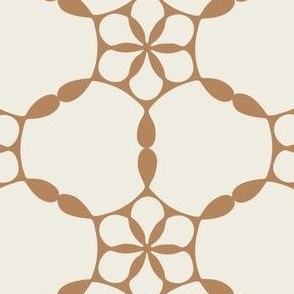 Rose grid geometric floral nude and cream