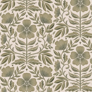 Botanical Block Print - Green