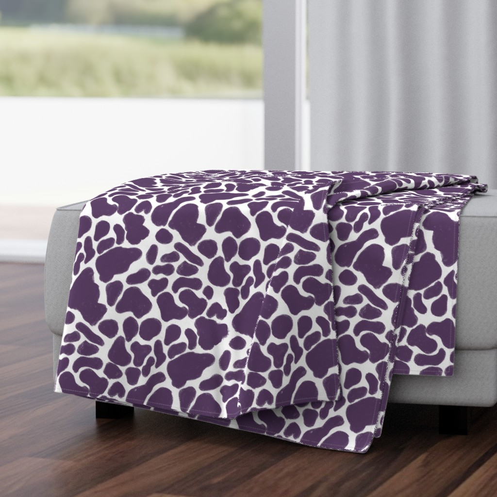 Dark Purple Cow Print Medium Scale