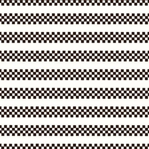 Checkered Stripes / small scale / beige charcoal playful organic horizontal stripes pattern design geo