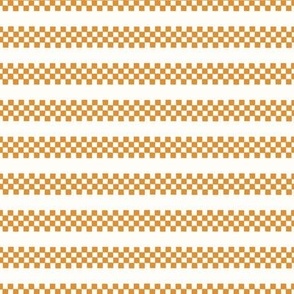 Checkered Stripes / small scale / beige yellow playful organic horizontal stripes pattern design geo