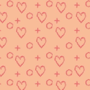 Sweet hearts and xoxo love minimal valentine print for lovers wedding and nursery soft Peach Fuzz girls spoon-01