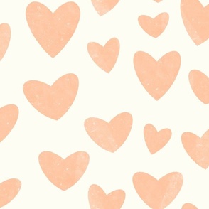 lovecore valentine love heart hearts romance white Peach Fuzz apricot