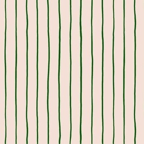 Hand Drawn Green Stripe on Pink