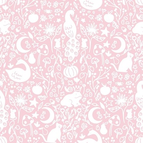 Enchanted Magical Garden Candy Floss Pink Curtain Fabric
