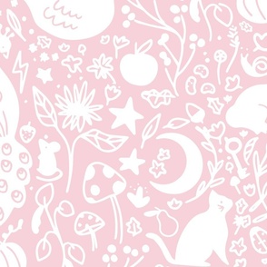 Enchanted Magical Garden Candy Floss Pink Wallpaper