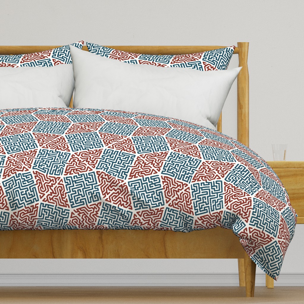 Tessellated Maze Block Print