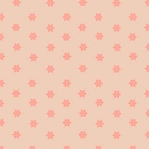 Peach Harmony Mandala Stars - Pantone 2024 Inspired Block Print