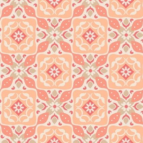 Peach Fuzz Tiles - Color of the year 2024 Check Pattern