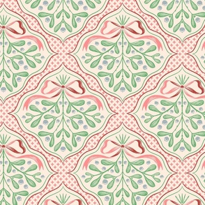 Mistletoe Bouquet Blockprint_Warm Christmas