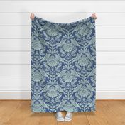 Isabella Birds - Extra Large - Blue Nova - Texture, Damask, Ben Moore Color of the Year 2024
