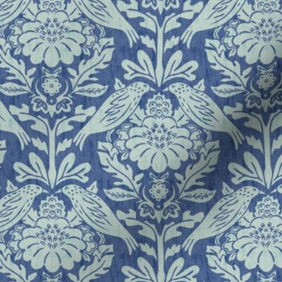 Isabella Birds - Small - Blue Nova - Texture,  Damask, Ben Moore Color of the Year 2024