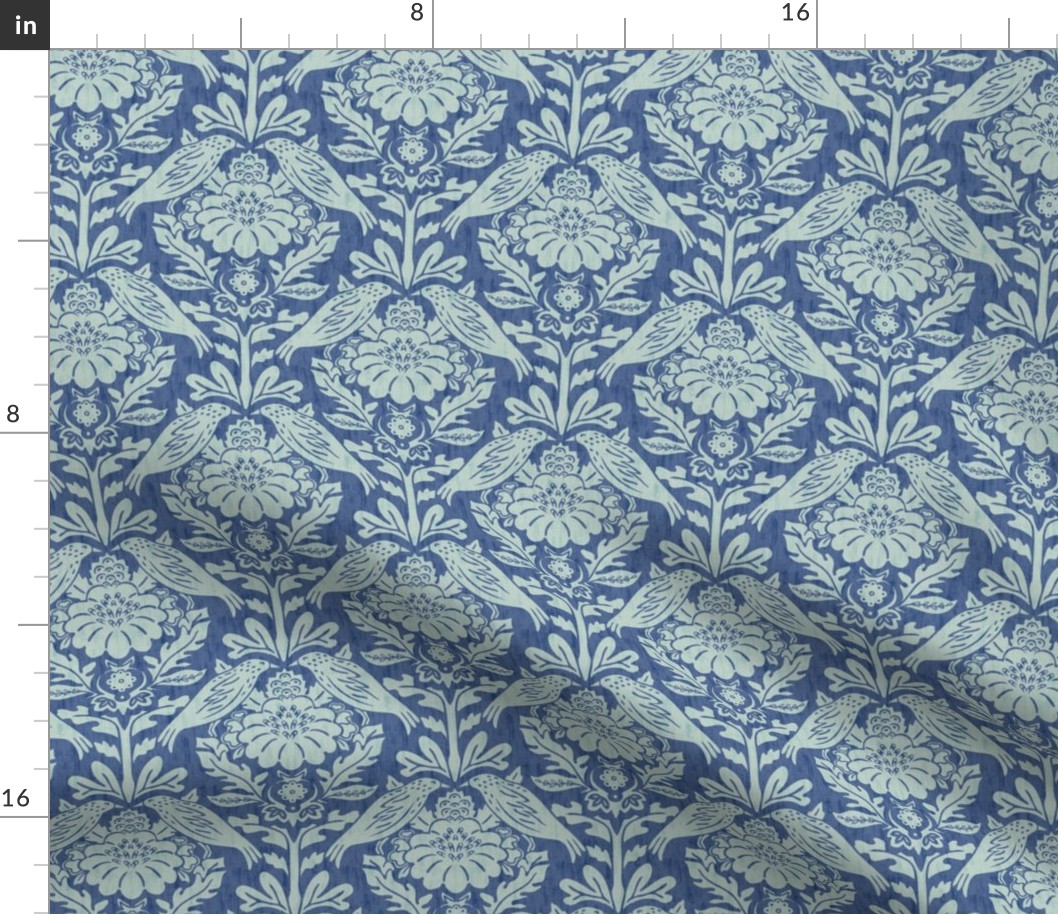 Isabella Birds - Small - Blue Nova - Texture,  Damask, Ben Moore Color of the Year 2024