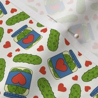 (small scale) Valentine's Pickles - Pickles Jars & Hearts - blue/cream - LAD23