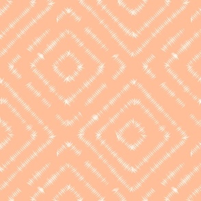 peach fuzz boho lozenge - pantone color of the year 2024 - boho rug texture wallpaper