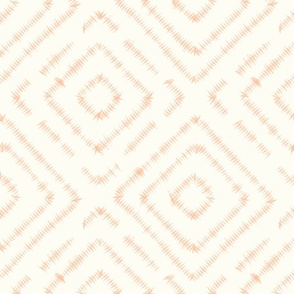 peach fuzz boho lozenge - pantone color of the year 2024 on light cream - boho rug texture wallpaper