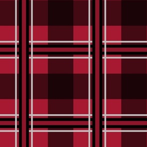 Small Plaid red a71930, black 000000, silver gray bfc0bf