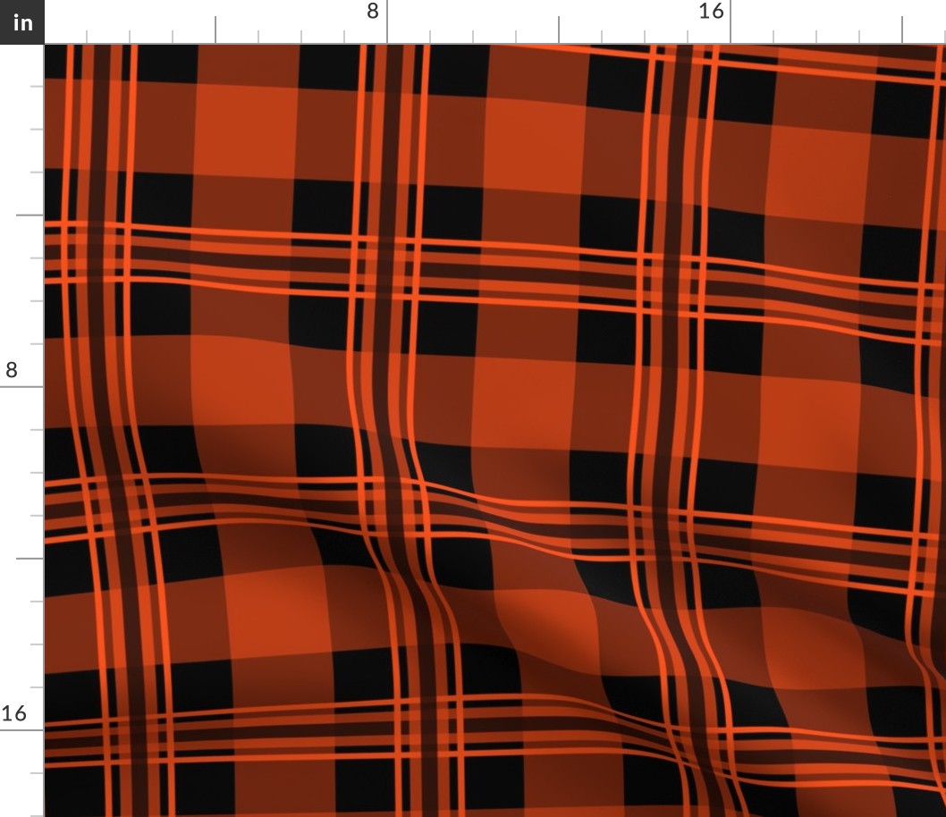 Small Plaid Orange, Black