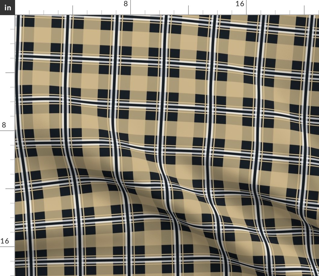 Mini Plaid Gold, Black, White