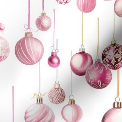 pink ornaments hand painted