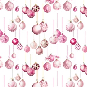 pink ornaments hand painted