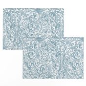 Art nouveau Botanical Block print | Slate blue