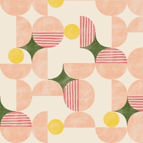 Peachy round block print Pantone of the year Peach Fuzz