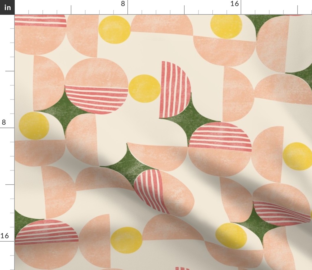 Peachy round block print Pantone of the year Peach Fuzz