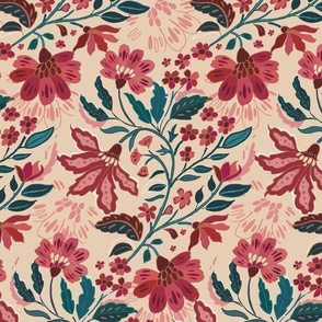 Indian Floral Block Print