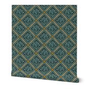 Block print Border Dark Blue